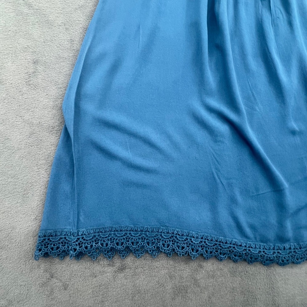 Xhilaration Blue Dress Women's Medium Sleeveless Lace Trim Casual Summer‎ - Picture 3 of 10